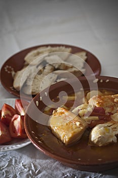 Tomato soup with codfish photo