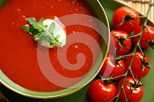 Tomato soup with garnish