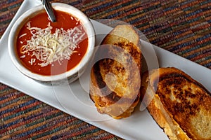 Tomato soup and grilled cheese