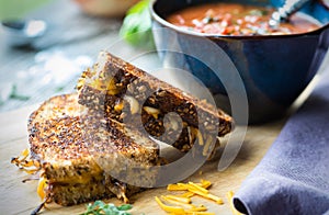 Tomato Soup with Grilled Cheese