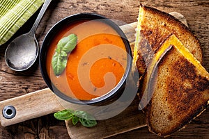 Tomato Soup and Grilled Cheese Sandwich