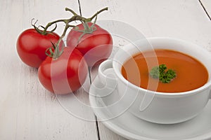 Tomato soup with parsley