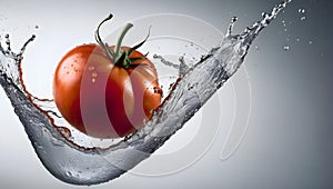tomato splash in water