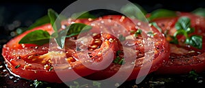 Tomato Symphony: A Minimalist Culinary Overture. Concept Food Photography, Culinary Arts, Tomato photo