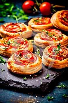 Tomato Tartlets on Slate