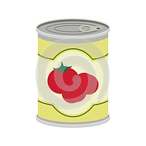 Tomato tin can icon. Cartoon of tomato tin can vector icon for web design isolated on white background