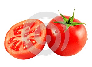 Tomato and tomato slice isolated