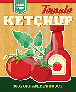 Tomato vector poster in vintage style