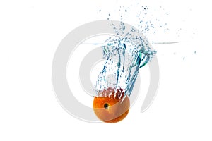 Tomato Water Splash background blur detail
