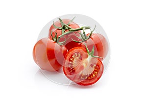 Tomato on the white isolatd background.
