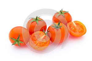 Tomato on the white isolatd background.