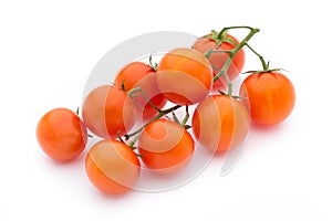 Tomato on the white isolatd background.