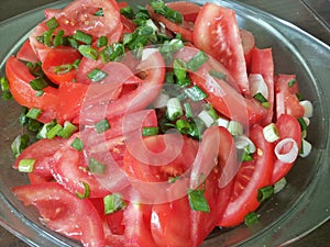 Tomato and young onions salad