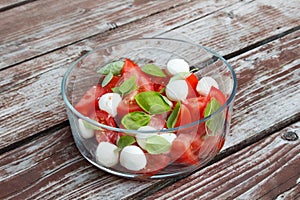 Tomatoe and mozzarella cheese salad.