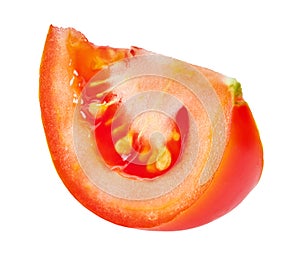 Tomatoe slice on a white isolated background