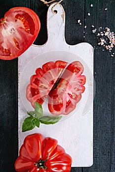 Tomatoes Coeur De Boeuf. Beefsteak tomato