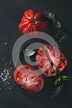 Tomatoes Coeur De Boeuf. Beefsteak tomato