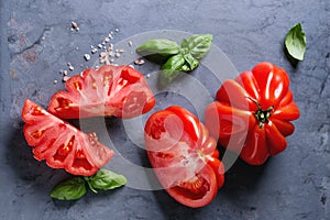 Tomatoes Coeur De Boeuf. Beefsteak tomato