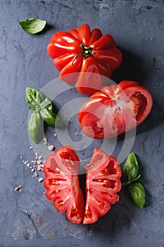 Tomatoes Coeur De Boeuf. Beefsteak tomato