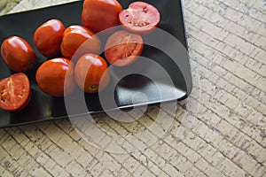 Tomatoes with copy space for text