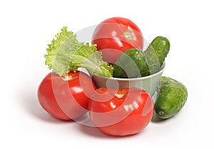 Tomatoes and cucumbers