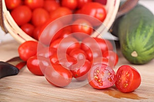 Tomatoes on Cutting Board