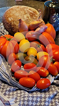 Tomatoes in different shapes and colours