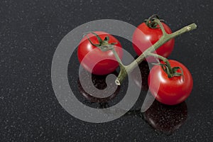 Tomatoes on a granite counter
