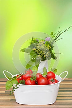 Tomatoes and herbs