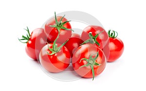 Tomatoes isolated on white background. Fresh vegetables