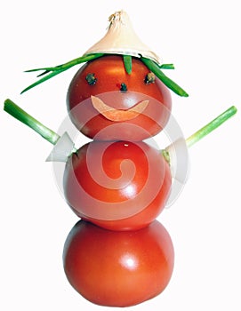 Tomatoes and onions person