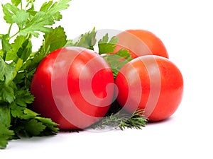 Tomatoes, parsley and dill