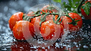 Tomatoes Submerged in Water, Fresh Produce Soaking for Optimal Ripeness
