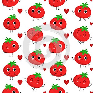 Tomatoes, vector seamless pattern