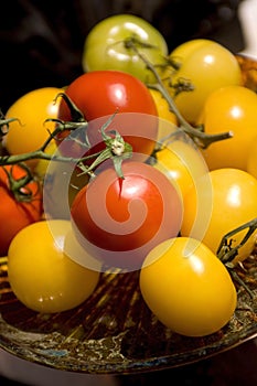 Tomatoes on the vine.