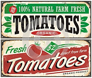 Tomatoes vintage promotional sign design