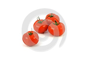 Tomatoes on white background