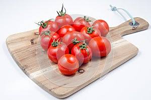 Tomatoes on wooden table