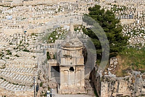 The Tomb of Absalom, also called Absaloms Pillar, is an ancient monumental rock-cut tomb located in the Kidron Valley in