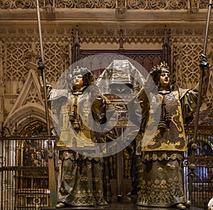 The tomb of Christopher Columbus Seville cathedral Spain