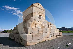 Tomb of Cyrus the Great, Fars Province, Iran, on a hot sunny day. Famous historical site of ancient Persia