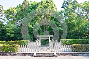 Tomb of Emperor Suzaku in Kyoto, Japan. Emperor Suzaku 923-952 was the 61st emperor of Japan