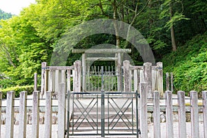 Tomb of Empress Kenreimonin Tokuko in Ohara, Kyoto, Japan. Taira no Tokuko 1155-1213 was empress-