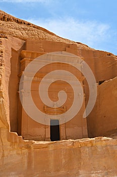 Tomb entrance in Madain Saleh - Saudi Arabia