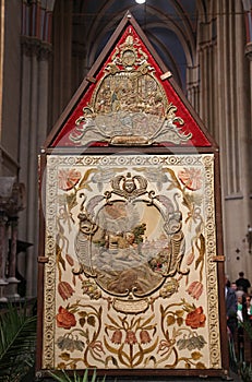 Tomb of God exhibited on Good Friday, prepared to veneration at the Zagreb Cathedral