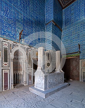 Tomb of Ibrahim Agha Mustahfizan, attached to the Mosque of Aqsunqur Blue Mosque, Bab El Wazir district, Cairo, Egypt