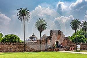 Tomb of Isa Khan in the Humayun`s tomb complex in New Delhi, India