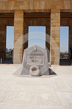 Tomb of Ismet Inonu in Anitkabir mausoleum of Mustafa Kemal Ataturk in Ankara, Turkiye