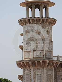 Tomb of Itimad-ud-Daul, the details near small Taj Mahal, Agra, India