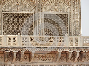 Tomb of Itimad-ud-Daul, the details near small Taj Mahal, Agra, India